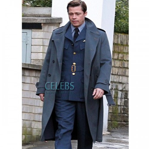 Allied Brad Pitt (Max Vatan) Double Breasted Coat